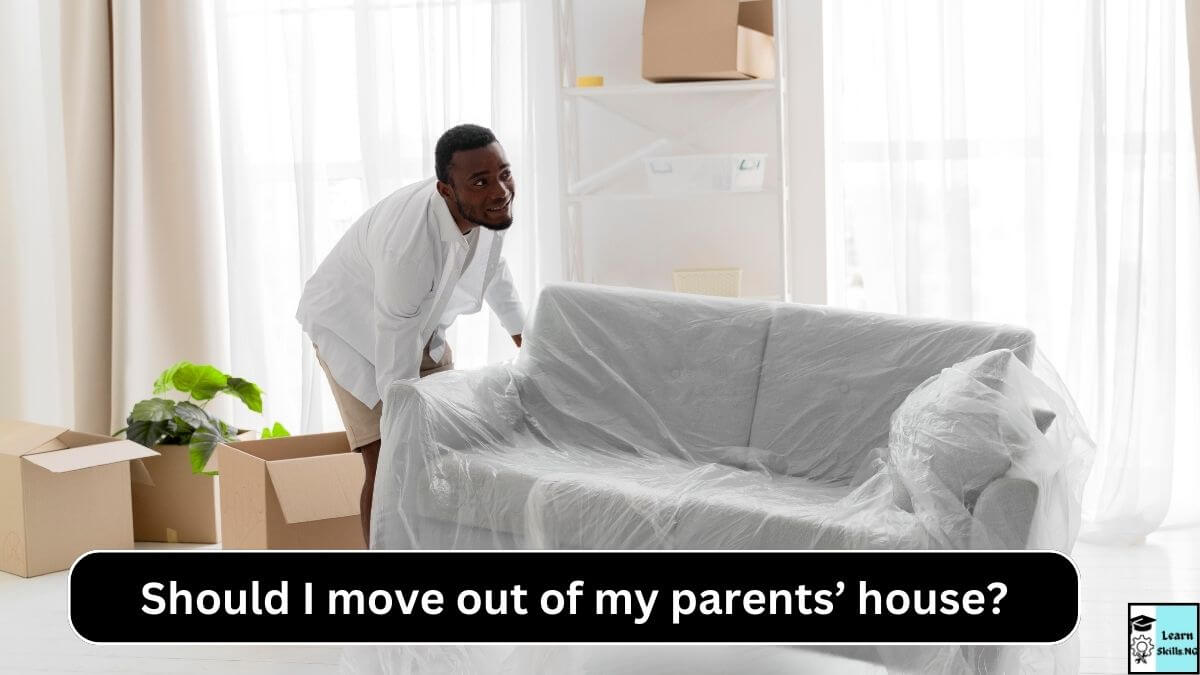 image of young man moving furniture in a new apartment