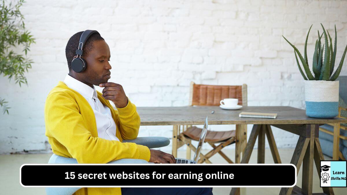 Image of African man working on his laptop