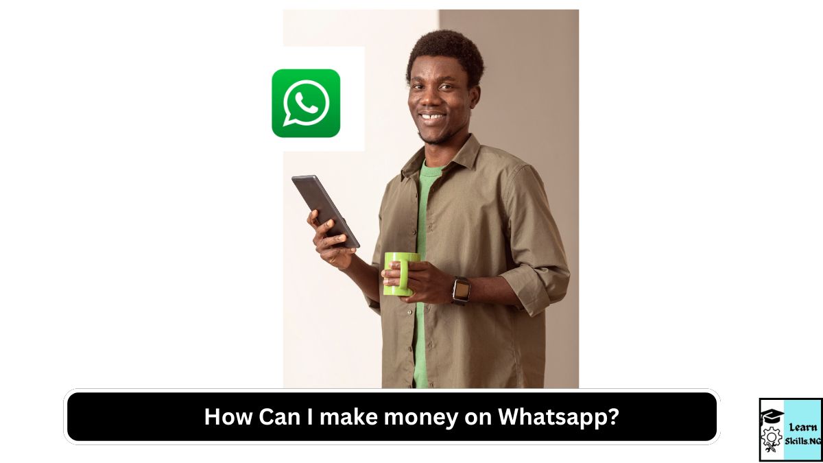 image of a young man using WhatsApp on his phone